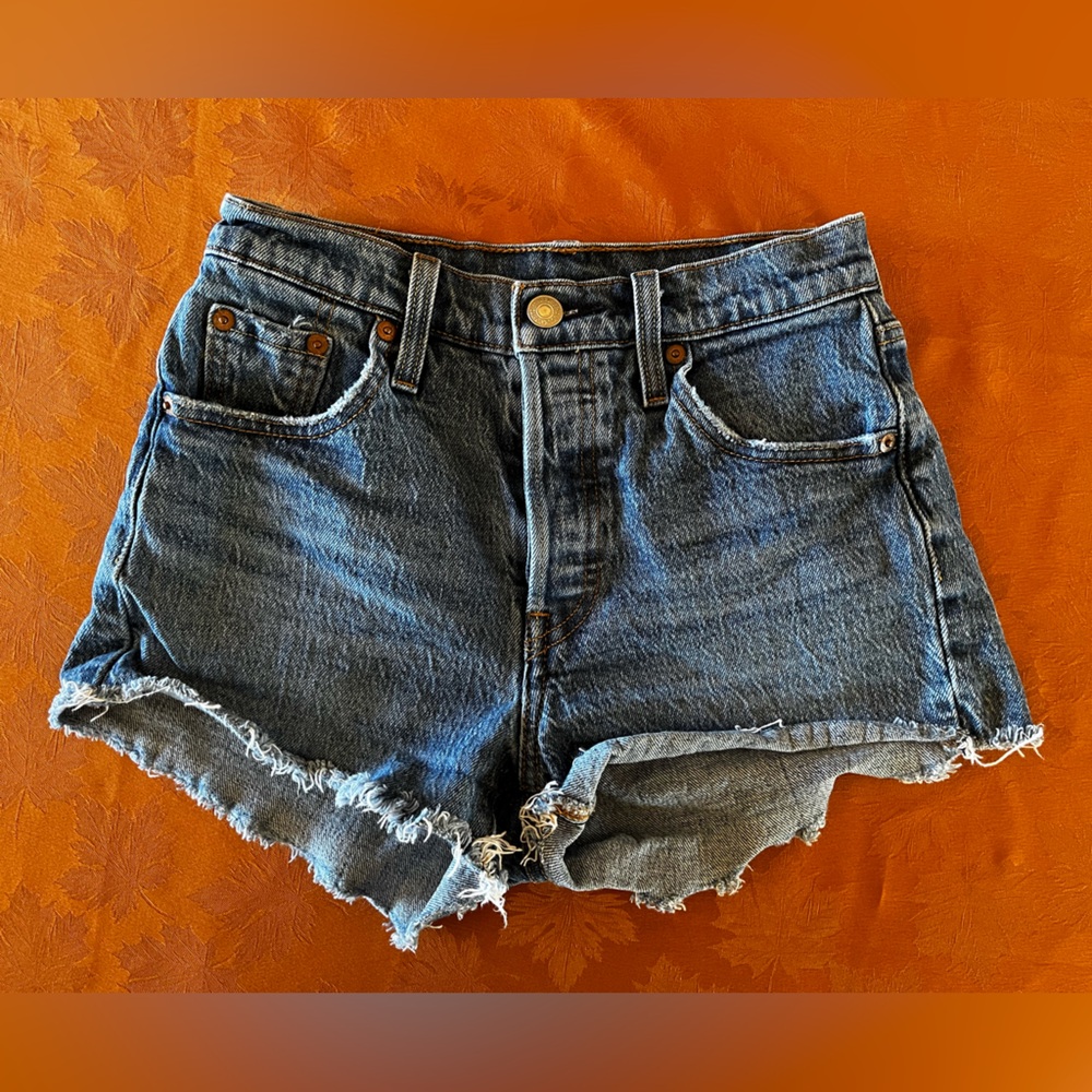 Levi 501 Denim Shorts (Dark Blue)